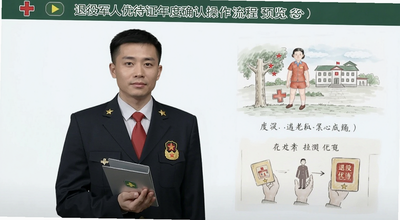 退役军人优待证年度确认操作流程预览图