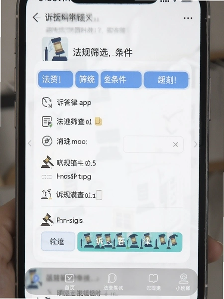 诉答律app法规筛选条件操作截图