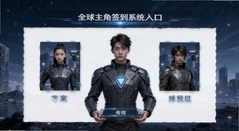 全球主角签到系统入口界面预览图