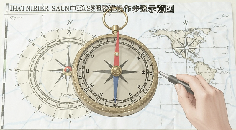 中道罗盘校准操作步骤示意图