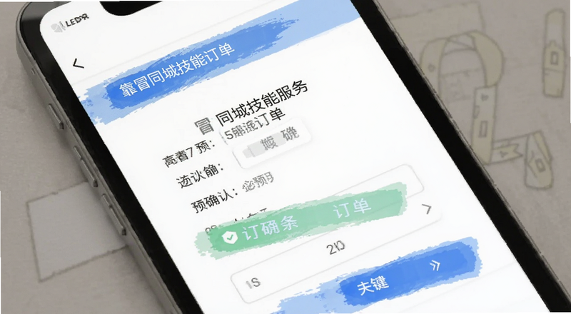 靠冒同城技能服务订单确认页面预览图