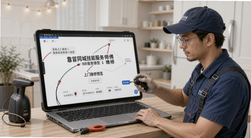 靠冒同城技能服务师傅上门维修现场预览图