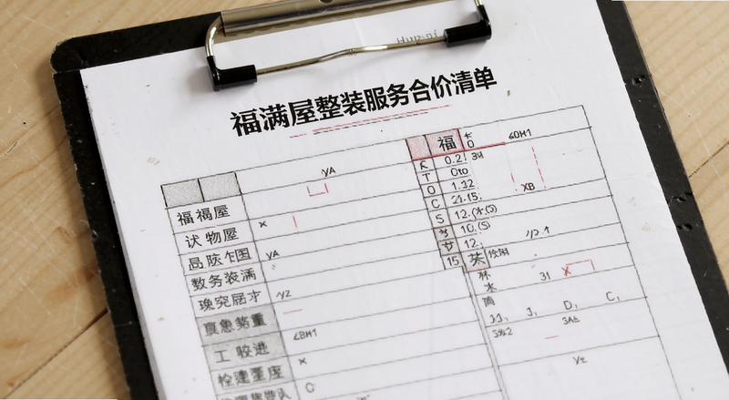 福满屋整装服务合同报价清单细节图