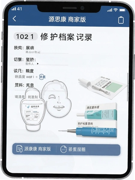 源思康商家版修护档案记录页面