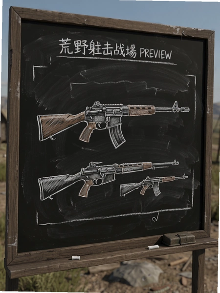 荒野射击战场黑板绘制武器界面预览图