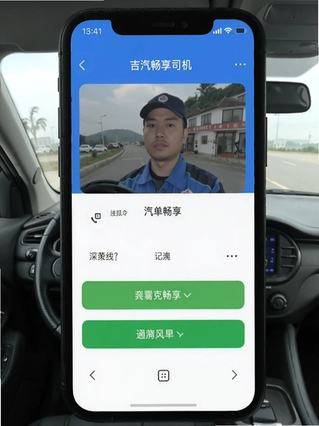 吉汽畅享司机端接单界面截图