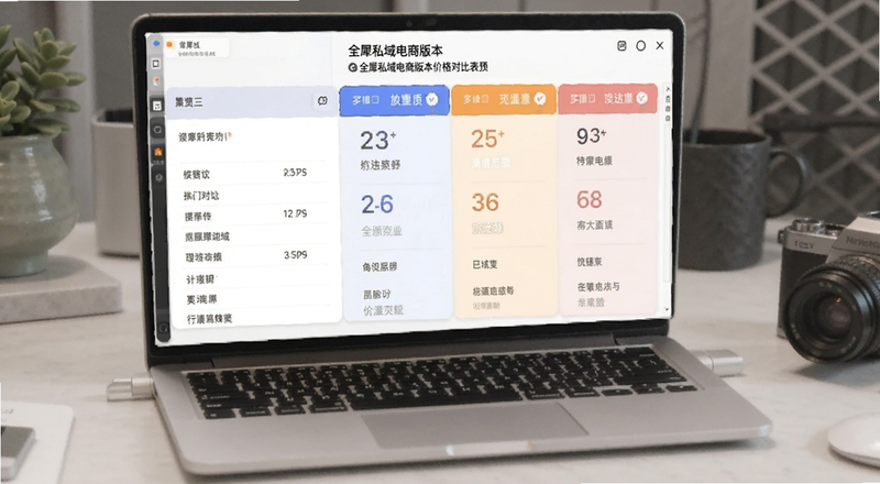 全犀私域电商版本价格对比表预览图