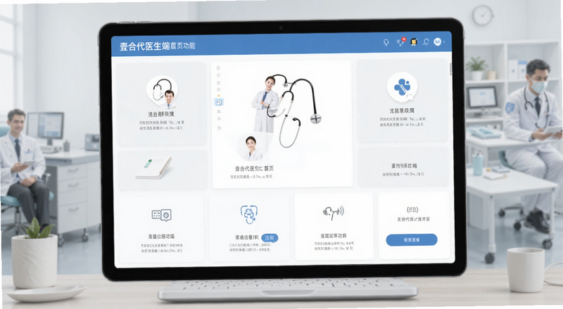 壹合代医生端首页功能界面预览图