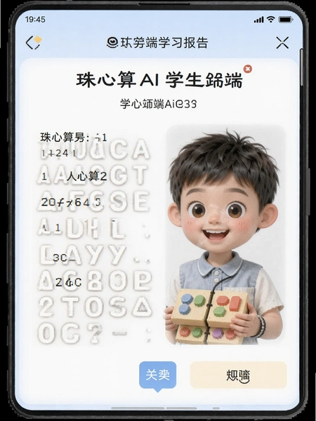 珠心算Ai学生端学习报告页面