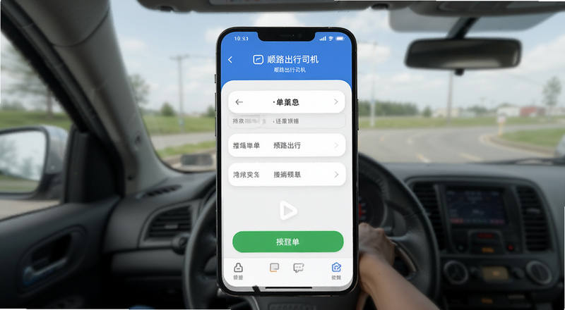 顺路出行司机端接单界面预览图