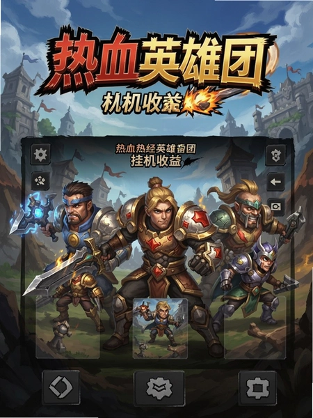 热血英雄团挂机收益界面