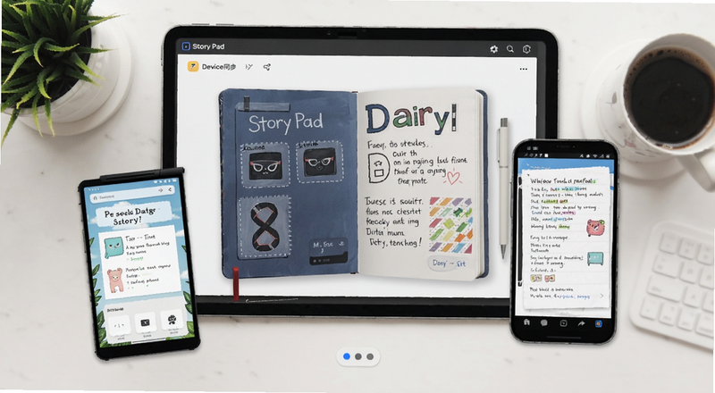 Story Pad�ռǱ����豸ͬ��Ч��Ԥ��ͼ