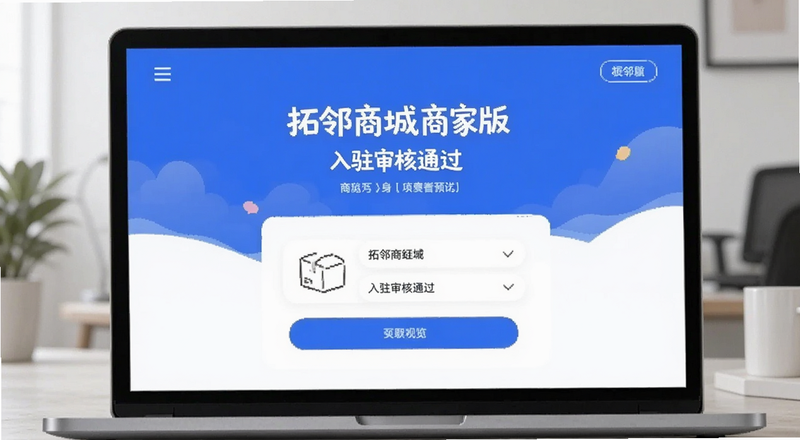 拓邻商城商家版入驻审核通过页面预览图