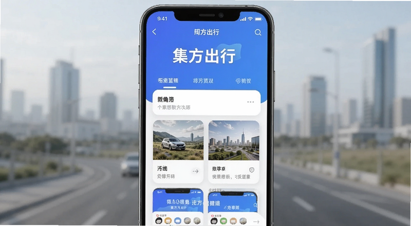 集方出行APP首页界面预览图