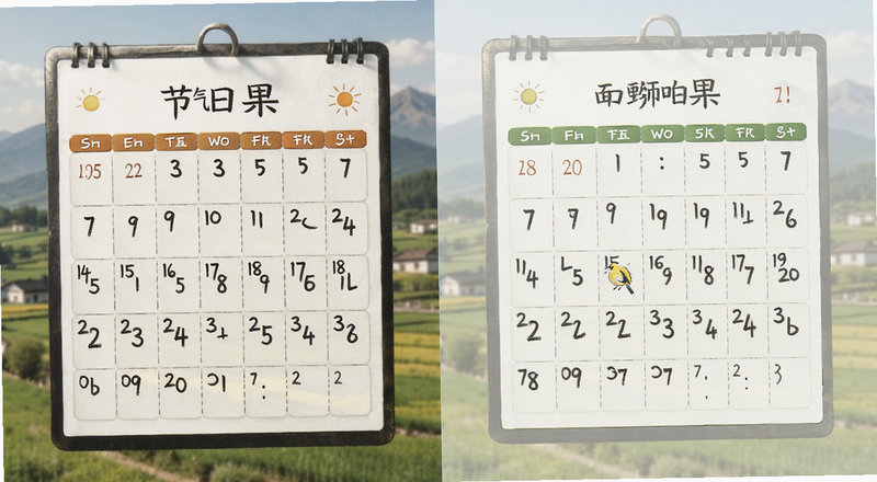 节气日历界面对比预览图