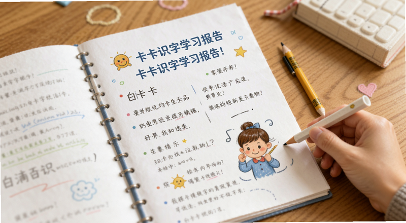 白卡识字学习报告页面