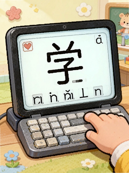 学拼音打字 卡通汉字学习场景