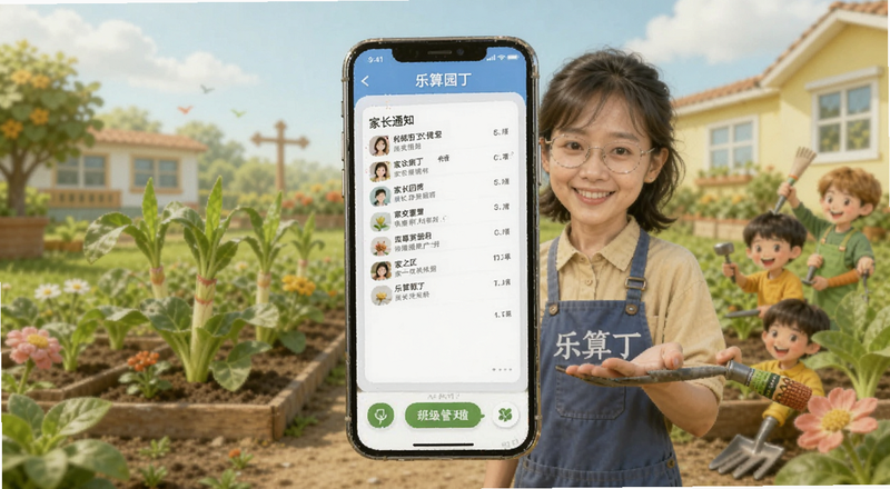 乐算园丁班级管理手机端家长查看通知预览图