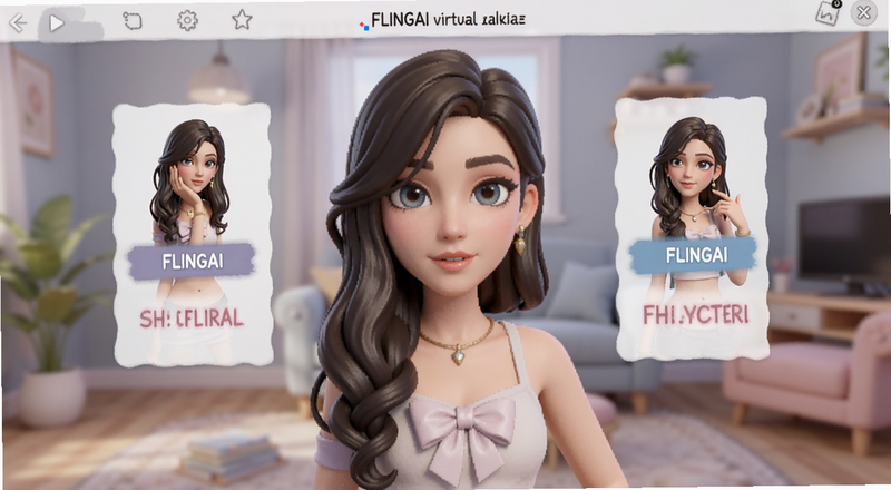 FlingAI虚拟女友角色选择界面预览图