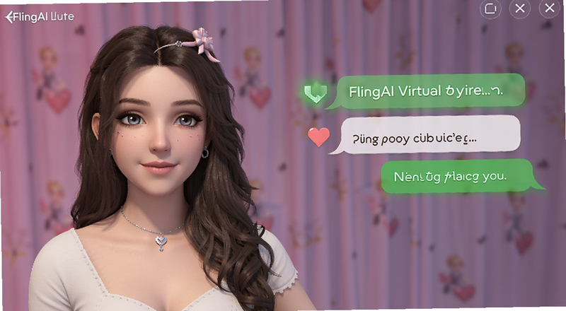 FlingAI虚拟女友聊天对话界面预览图