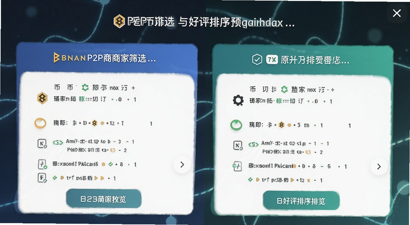 币安P2P商家筛选与好评排序预览图