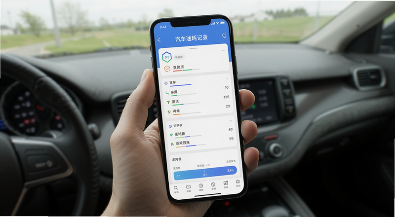 汽车油耗记录软件手机界面预览图