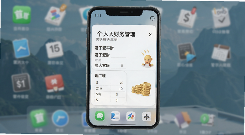 君子爱财个人财务管理快捷记账桌面小组件预览图