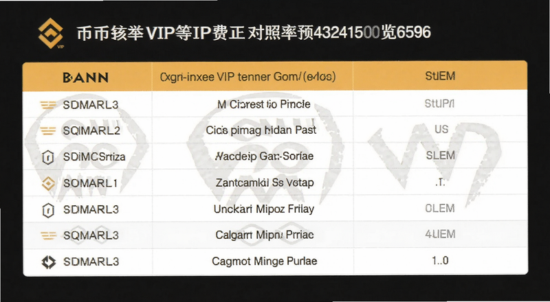 币安VIP等级费率对照表预览图