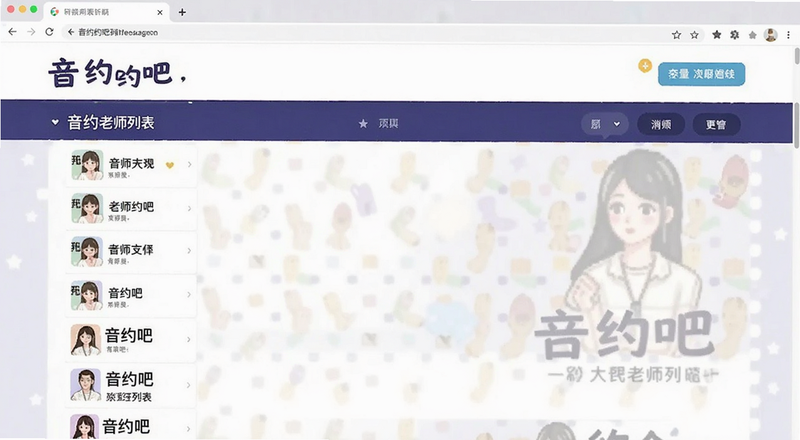 音约吧附近老师列表页面预览图