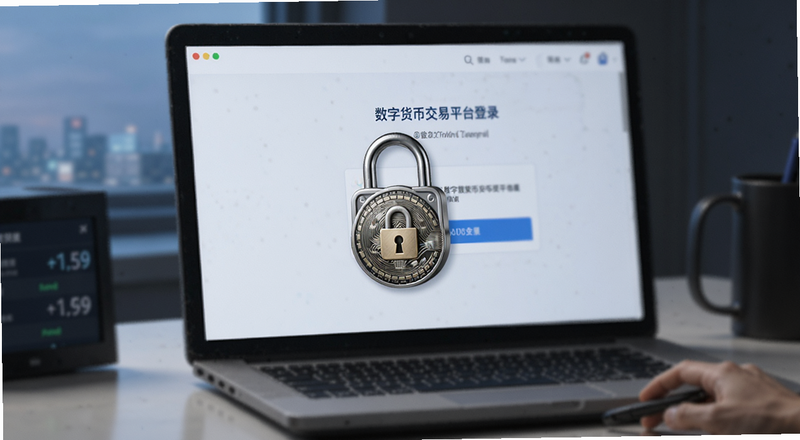 数字货币交易平台登录界面安全锁标识预览图