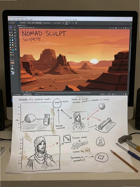 Nomad Sculpt������ʽ��ɫ��ʧʾ��ͼ