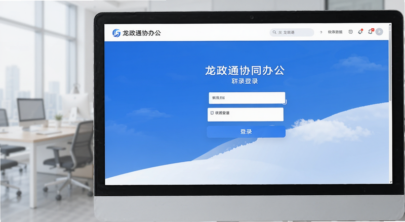 龙政通协同办公登录界面预览图