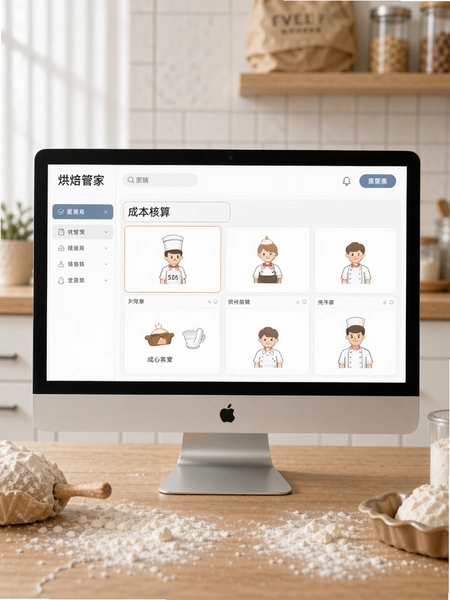 烘焙管家成本核算界面预览图