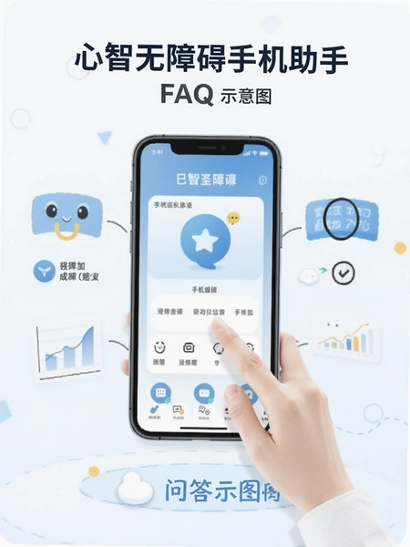 心智无障碍手机助手 FAQ 问答示意图