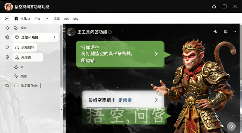 悟空工具问答功能对话界面