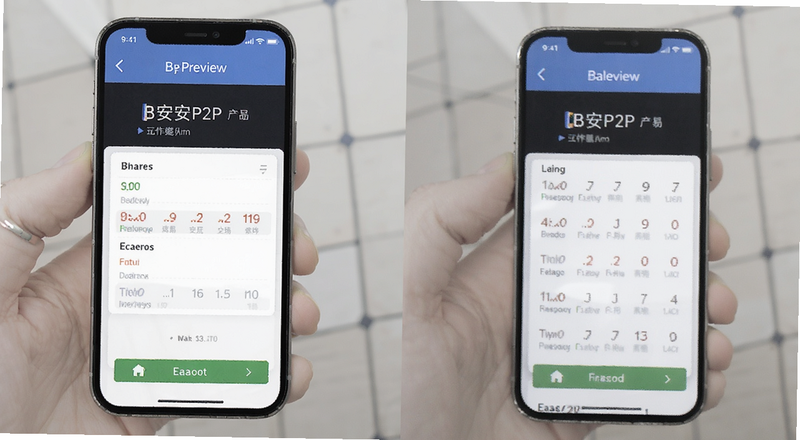 B安P2P交易界面手机端操作预览图