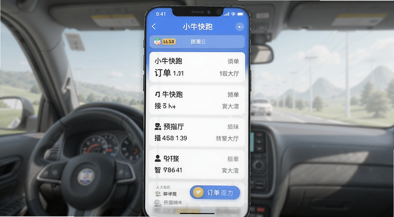 小牛快跑司机端接单大厅订单列表预览图