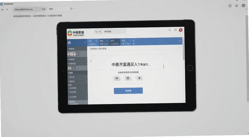 中泰齐富通买入下单操作界面预览图