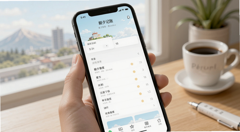 朝夕记账手机界面预览图