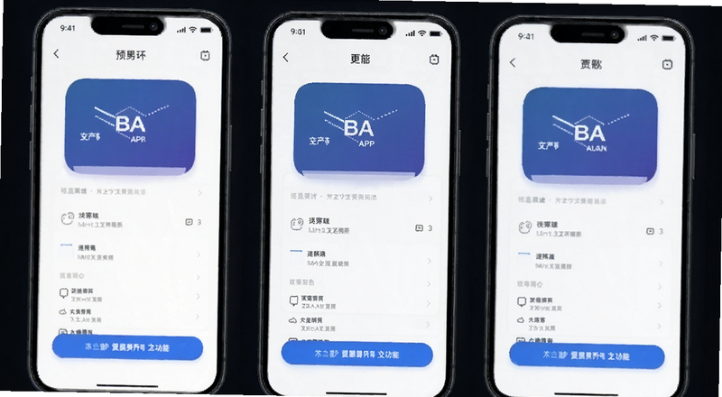 BA交易所APP界面功能预览图