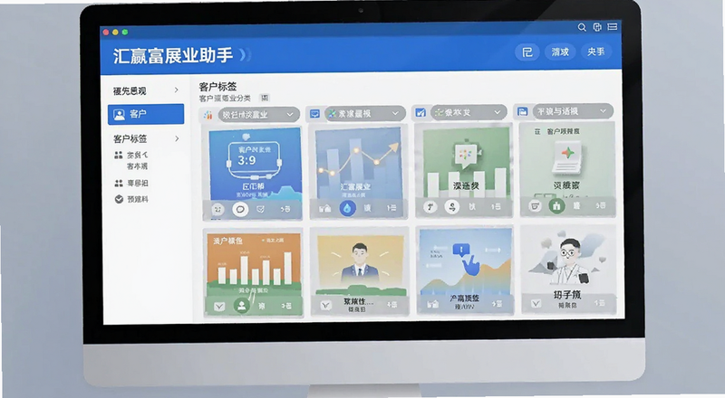 汇赢富展业助手客户标签分类界面预览图