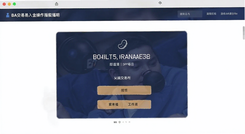 BA交易所入金操作界面预览图