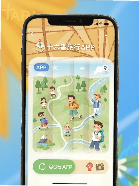 十六番旅行APP懒人地图功能展示图
