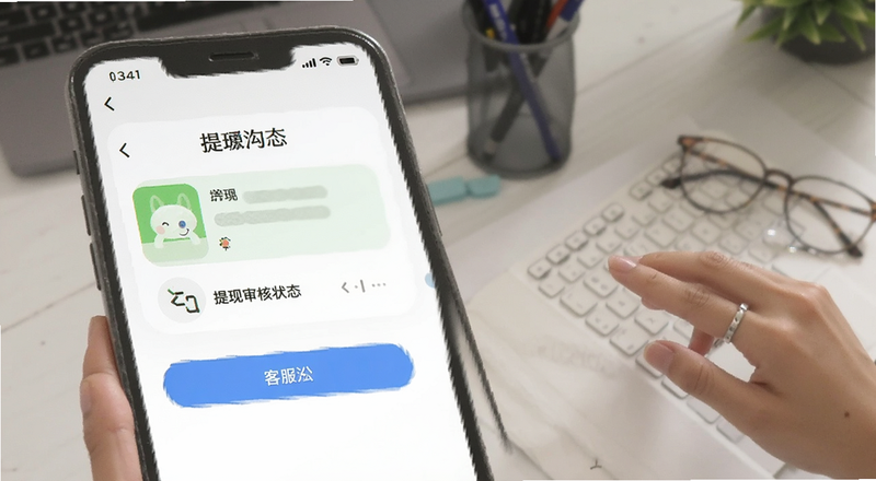 提现审核状态与客服沟通界面