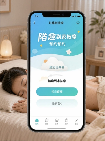 陌趣到家按摩APP预约界面