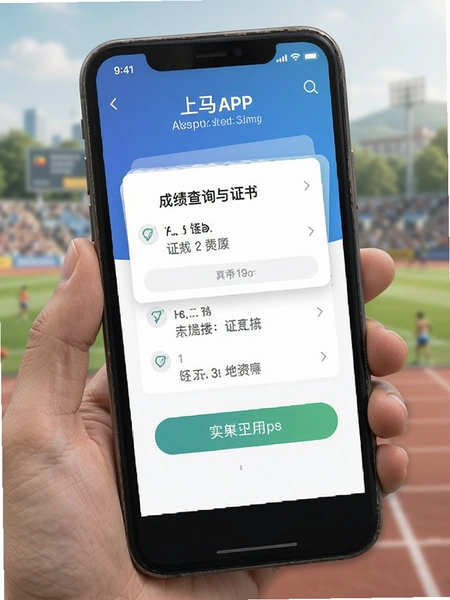 上马APP成绩查询与证书下载界面示意