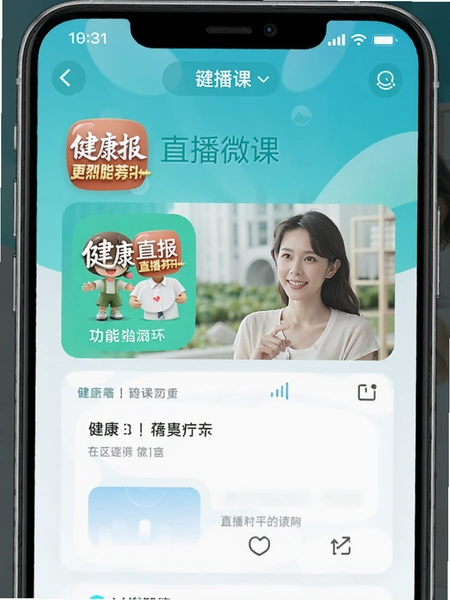 健康报App直播微课功能界面预览图