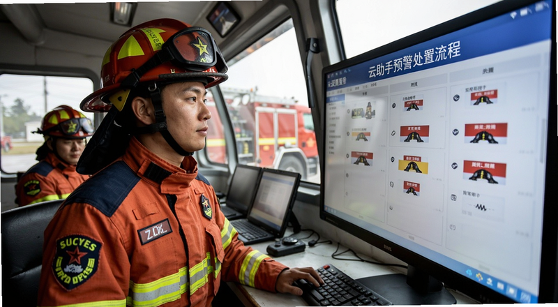 消防值班人员查看云助手预警处置流程