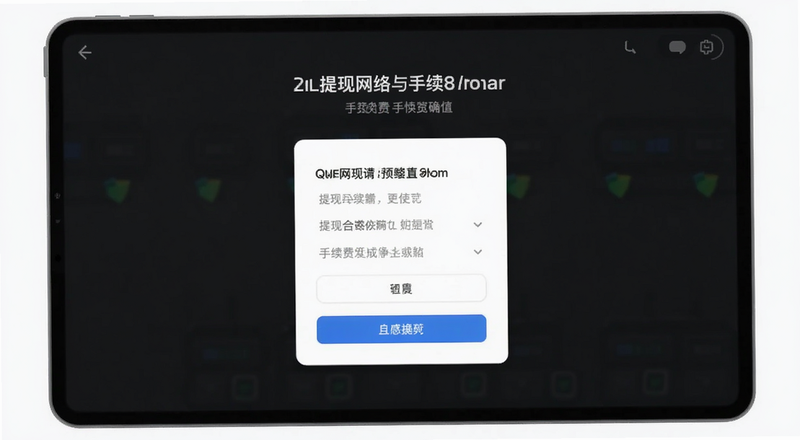 提现网络与手续费确认页面预览图