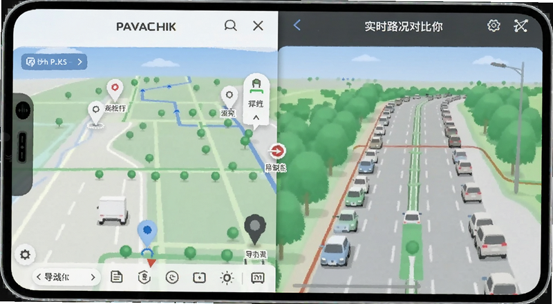 离线导航与实时路况对比界面预览图